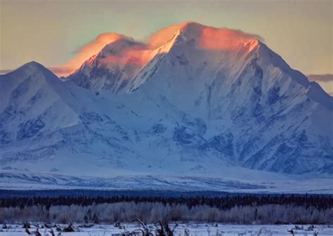Mt Hayes Alaska Natural Landmarks Sunrise Sunset