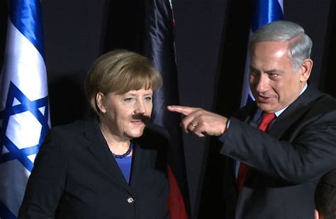 Angela Merkel Benjamin Netanyahu And The Rather Awkward Case Of The Shadow Moustache The