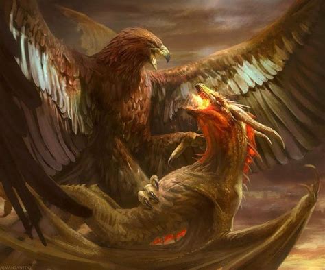 A Great Eagle And A Dragon Fight Each Other During The War Of Wrath