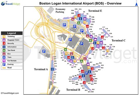 Boston Logan Terminal Map Logan Airport Terminal Map United States