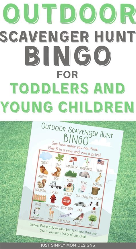 Toddler Outdoor Scavenger Hunt Bingo Game Printable Download Etsy