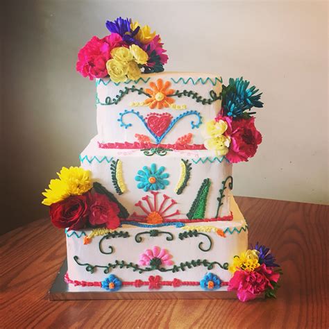 Mexican Fiesta Three Tiered Birthday Cake Cake Birthday Cake