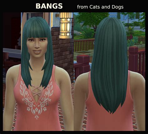 Mod The Sims Bangs Hair Recolour For Males And Females Cats And Dogs