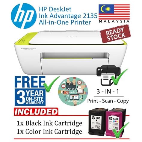This collection of software includes the complete set of drivers, installer and optional software. Malaysia * Ready Stock * HP DeskJet Ink Advantage 2135 All ...