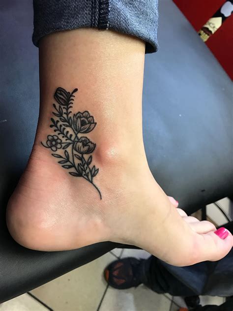 Inside Foot Tattoo Foottattoos Tattoos Ankle Flower Tattoo Ankle