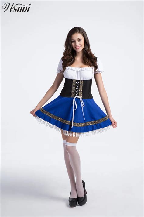 Adult Beer Maid Costume German Beer Girl Dress Sexy Oktoberfest Wench Maiden Costume Bavarian