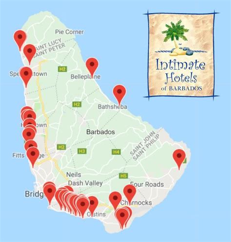 Map Of Barbados Hotels Share Map