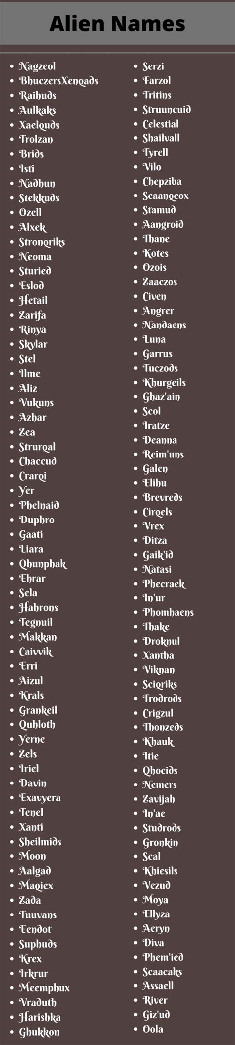 Alien Names 400 Cool Alien Names Ideas And Suggestions
