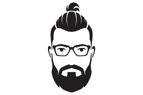 Bearded Men Face Hipster Character Vector Illustration Beard Art