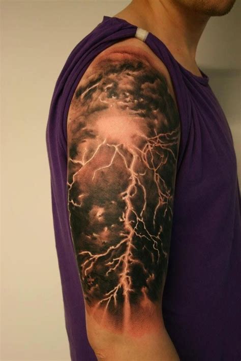 Lightning Sleeve Best Tattoo Design Ideas Cool Arm Tattoos Half