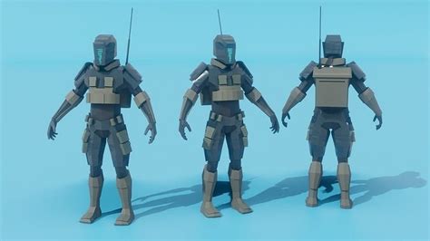 Low Poly Military Robot Free Vr Ar Low Poly 3d Model Rigged Cgtrader