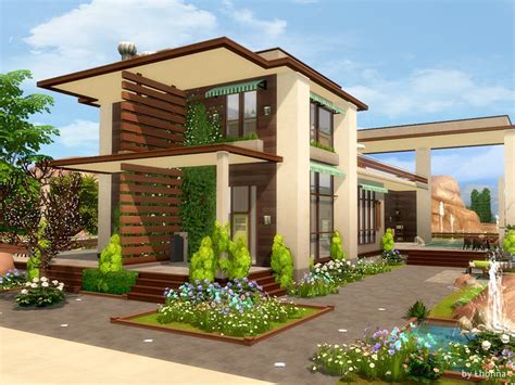 The interior has a specific amount of drama and yet in addition, it is easy. Lhonna's New Nature | Sims house, Sims house design, Sims ...