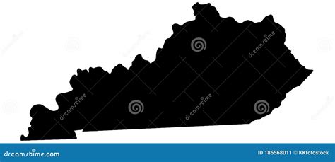 Kentucky State Map Black Silhouette Illustration Stock Vector