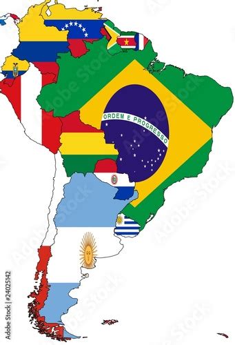 South America Map Countries Flags Hayley Drumwright