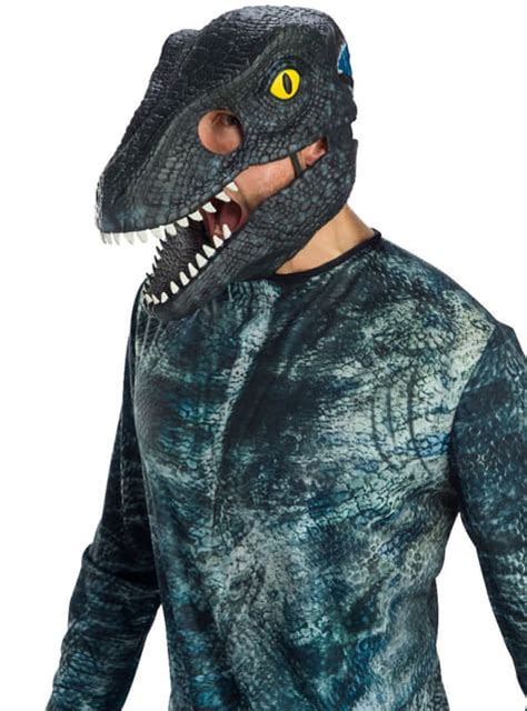 Blue Velociraptor Mask For Adults Jurassic World Express Delivery