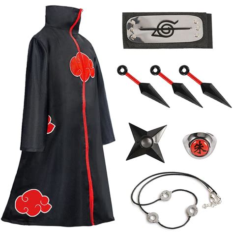 Naruto Akatsuki Cloak Unisex Itachi Robe Kids Naruto Cosplay Costume