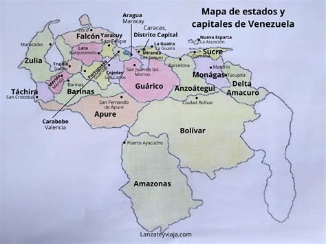 Mapa De Venezuela Y Sus Estados