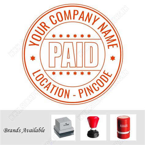 Paid Round Stamp With Company Name 40mm Paid Round Stamp Paid Stamp