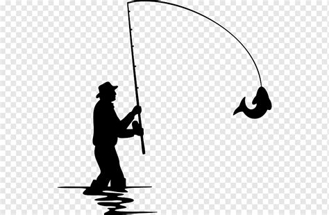 Fly Fishing Silhouette Fishing Angle Monochrome Fishing Rods Png