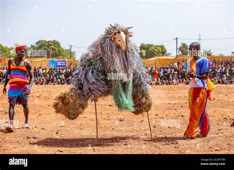 Masks Dance At Festima Festival In Dedougou Burkina Faso Stock Photo