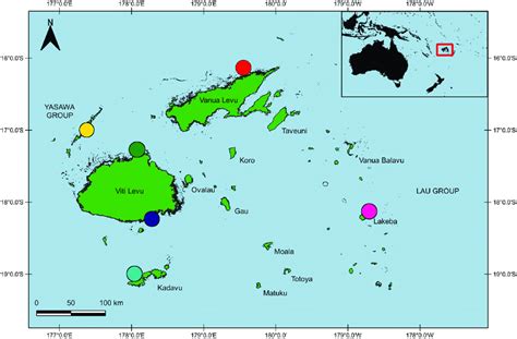 Map Of Sampling Locations In Fiji Where Holothuria Scabra Were