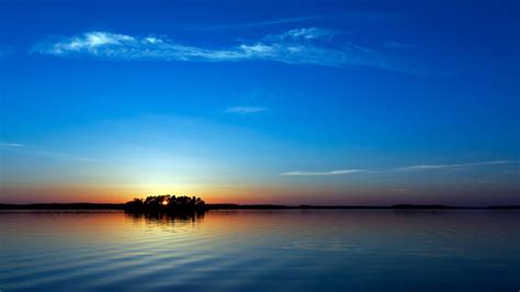 Lake Under Blue Sky During Sunset Evening Hd Sunset Wallpapers Hd