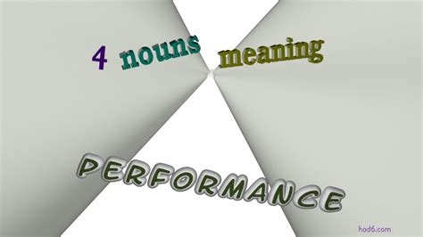 performance - 4 nouns which mean performance (sentence examples) - YouTube