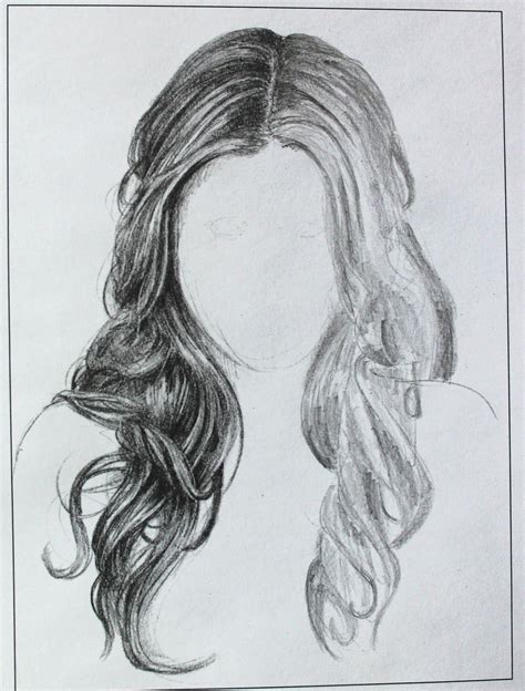 Hair Sketches Long Hair Sketches The Left Side Of The Sketch Haare