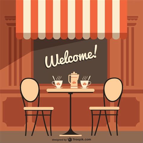 Cafetería Con Mensaje De Bienvenida Vector Gratis