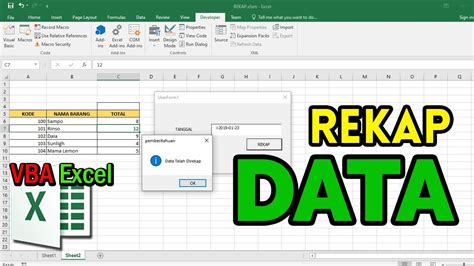 Membuat Rekap Data Dengan Vba Excel Youtube