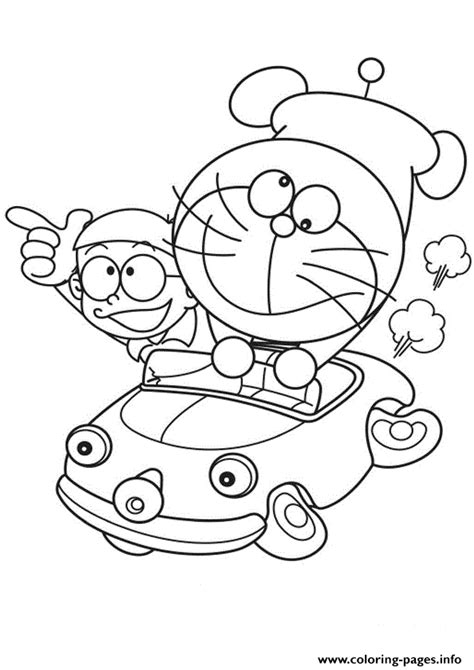 100 coloring pages based on the anime about the robot cat from the future. Doraemon And Nobita Driving A Car 1906 Coloring Pages ...