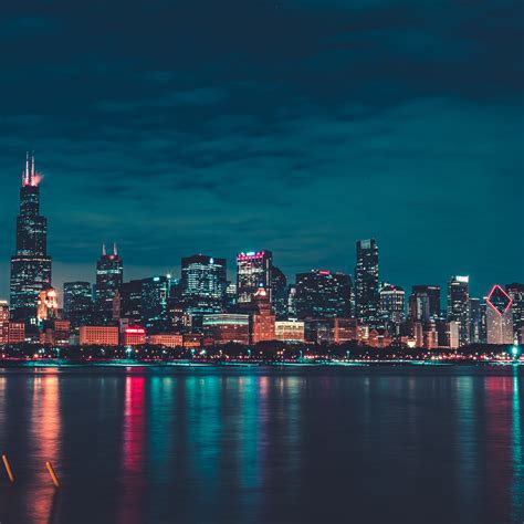 Chicago Wallpaper 4k Night City Lights Cityscape