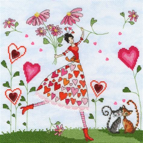 The patterns are produced by cross my heart, inc. Miss Heart Cross Stitch Kit only £28.40