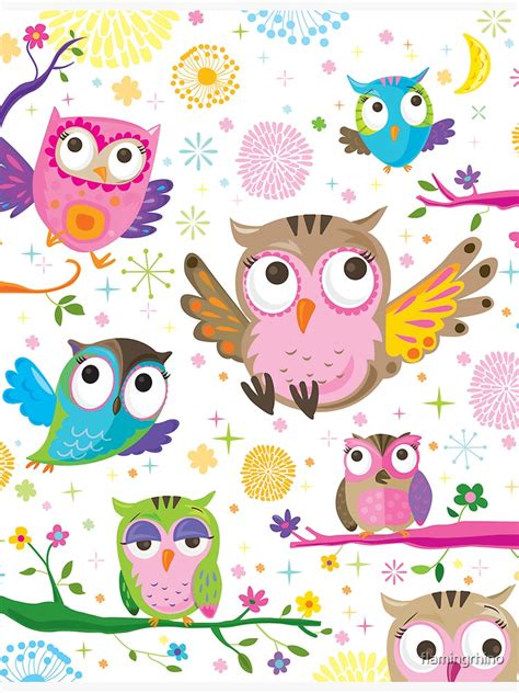 The Owls Poster By Flamingrhino Redbubble