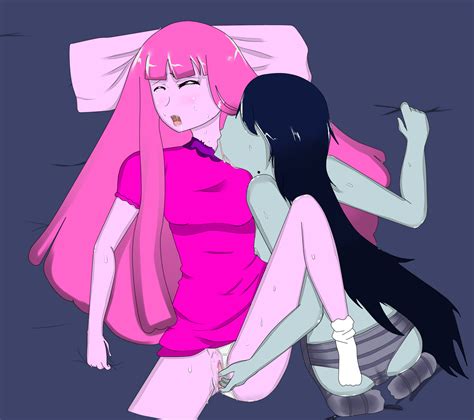 Rule 34 Adventure Time Bed Black Hair Blush Breasts Closed Eyes Clothing Dress Female