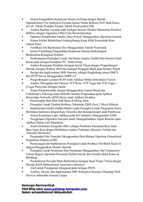 Contoh daftar judul skripsi teknik informatika