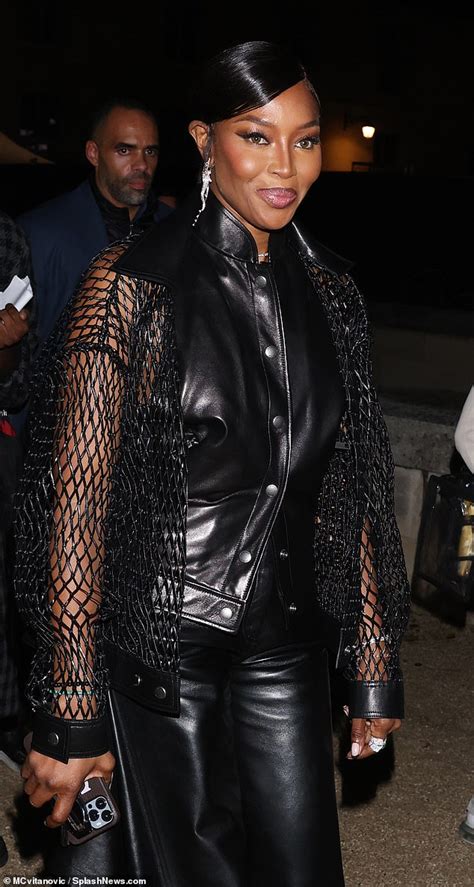 Naomi Campbell Turns Heads In An Edgy Leather Ensemble At The Loreal