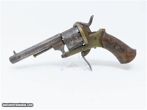 Belgian 762mm Pinfire Double Action Revolver 1870s Liege Folding Trigger