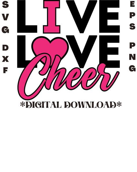 cheer svg live love cheer i love cheer svg digital cut file etsy