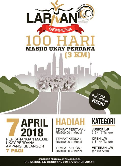 Takbir raya masjid ukay perdana 2019 pegawai , jawatankuasa kariah & sukarelawan masjid ukay. RUNNERIFIC: Larian 3KM Sempena 100 hari MUP