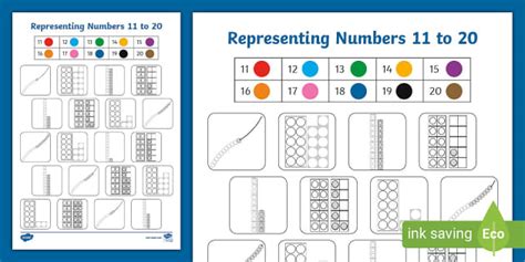 👉 Representing Numbers 11 To 20 Activity Profesor Hizo