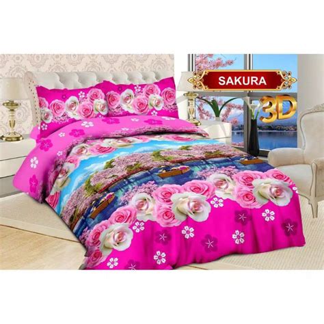 Sakura Bonita Motif Spread B4 King Size 180x200 Shopee Malaysia