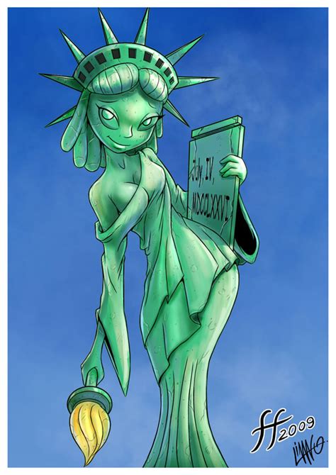Rule 34 Breasts Cleavage Solo Statue Of Liberty Text
