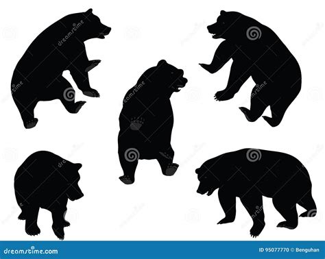Vector Illustration Of Bear Silhouette Stock Vector Illustration Of