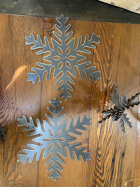 Metal Snowflakes Stand Up 3d Snowflakes Holiday Decor Etsy