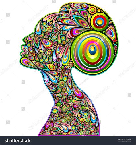 Woman Psychedelic Portrait Art Design Stock Photo 122928490 Shutterstock