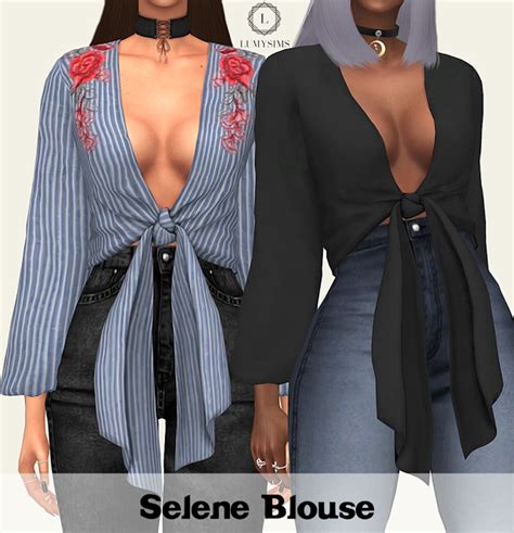 Sims 4 Ccs The Best Selene Blouse By Lumy Sims Sims 4 Dresses