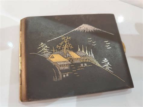 Mt Fuji Antique Japanese Komai Damascene K24 Gold Silver Etsy