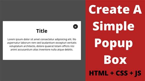 How To Create Simple Popup Box Modal Using Html Css Javascript