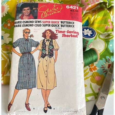 70s vintage sewing pattern butterick no 6421 marie osmond etsy